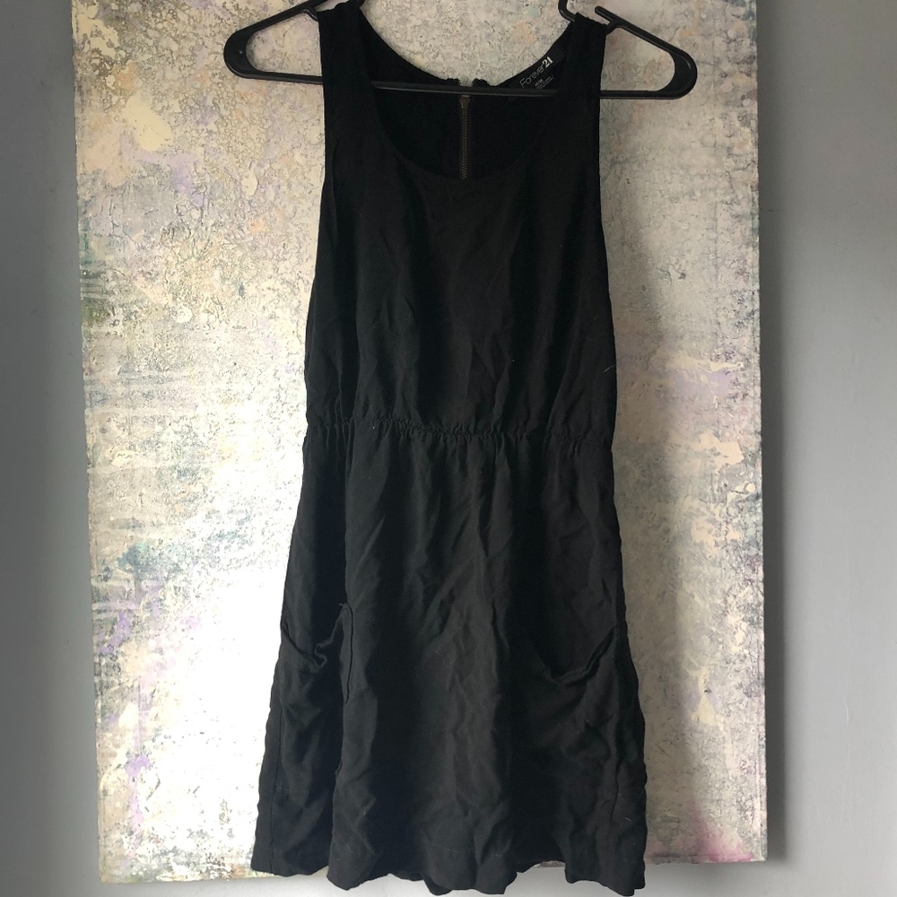 Black Sundress Day Dress with pockets